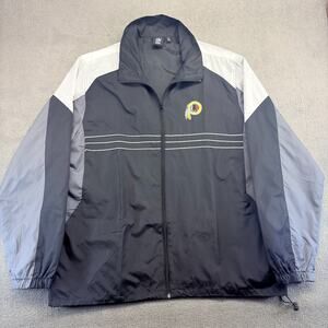 VTG Washington Redskins Windbreaker Men's XL Black Full Zip Sports Illustrated